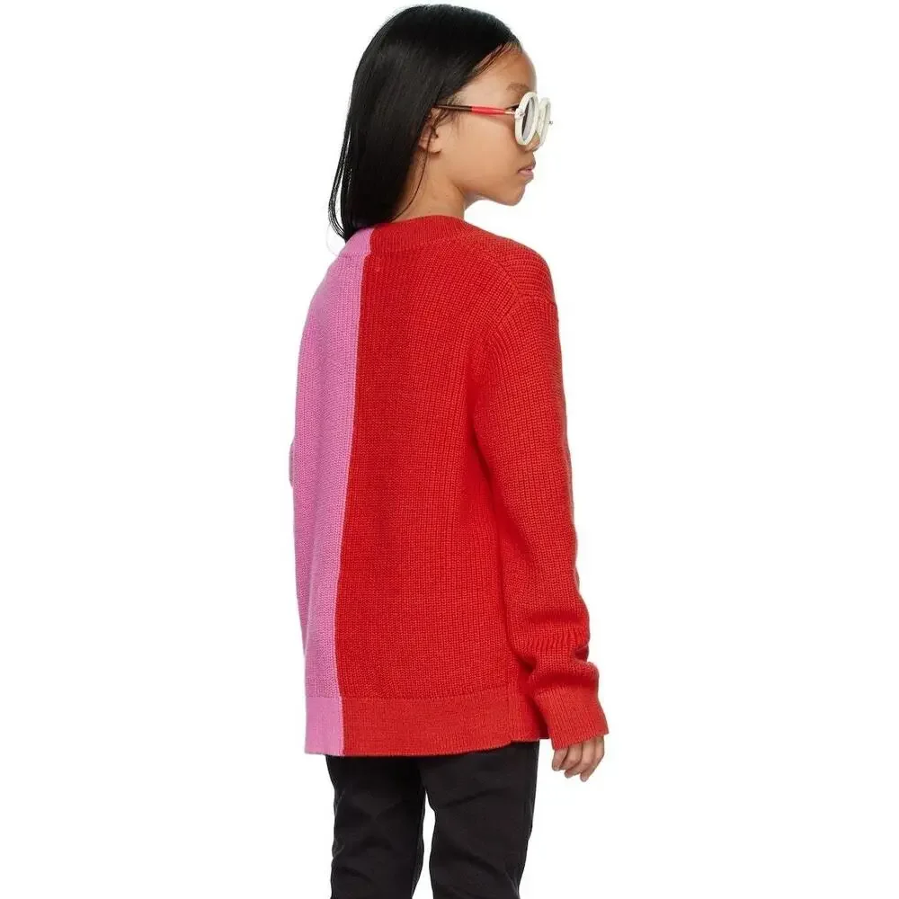 Stella McCartney Kids Cosmic Cardigan Girls Red Pink Designer Rib Knit Size 12